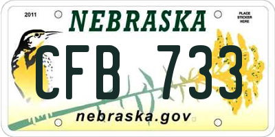 NE license plate CFB733