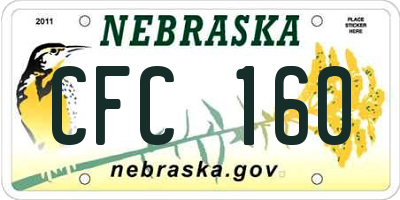 NE license plate CFC160