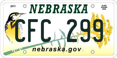 NE license plate CFC299