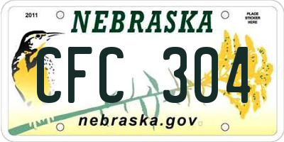 NE license plate CFC304