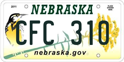 NE license plate CFC310