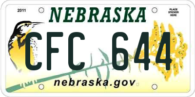 NE license plate CFC644