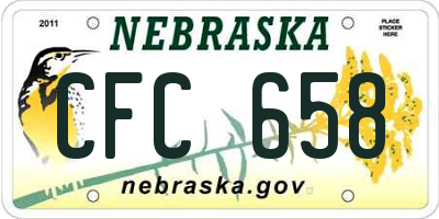 NE license plate CFC658