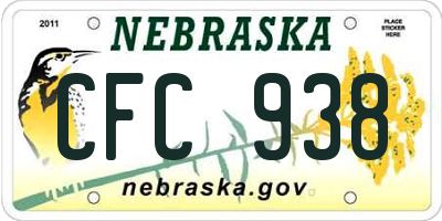 NE license plate CFC938