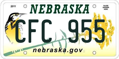 NE license plate CFC955