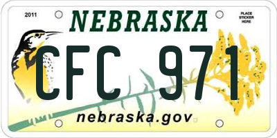 NE license plate CFC971