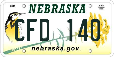NE license plate CFD140