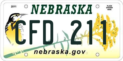 NE license plate CFD211