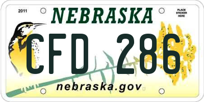 NE license plate CFD286