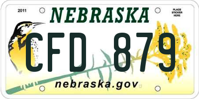 NE license plate CFD879