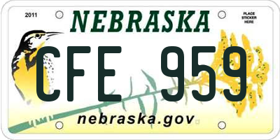 NE license plate CFE959