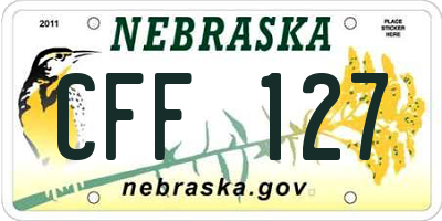 NE license plate CFF127