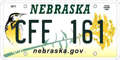 NE license plate CFF161