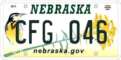 NE license plate CFG046