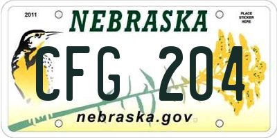 NE license plate CFG204