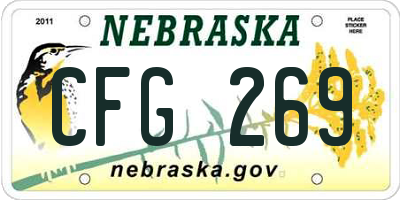 NE license plate CFG269