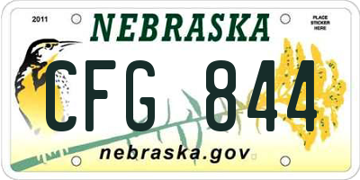NE license plate CFG844