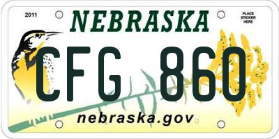 NE license plate CFG860