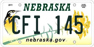 NE license plate CFI145