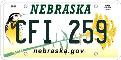 NE license plate CFI259