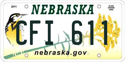 NE license plate CFI611