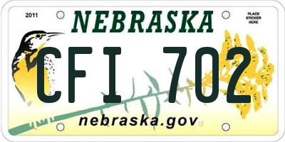 NE license plate CFI702