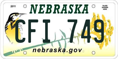 NE license plate CFI749