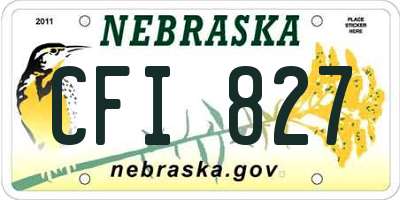 NE license plate CFI827