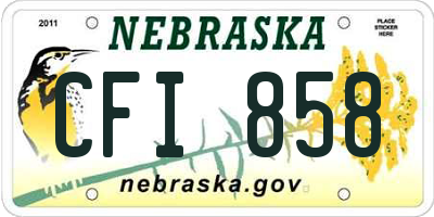 NE license plate CFI858
