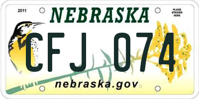 NE license plate CFJ074