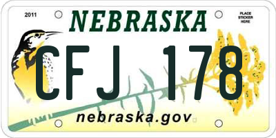 NE license plate CFJ178