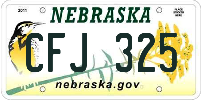NE license plate CFJ325