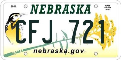 NE license plate CFJ721