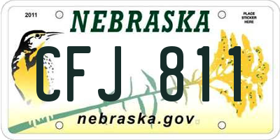NE license plate CFJ811