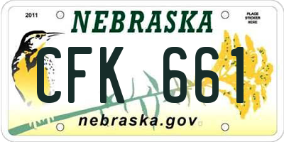 NE license plate CFK661