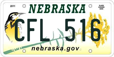 NE license plate CFL516