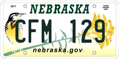 NE license plate CFM129