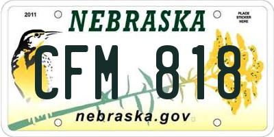 NE license plate CFM818