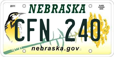 NE license plate CFN240