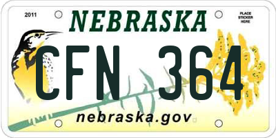 NE license plate CFN364