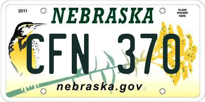 NE license plate CFN370