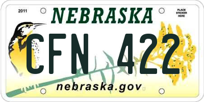 NE license plate CFN422