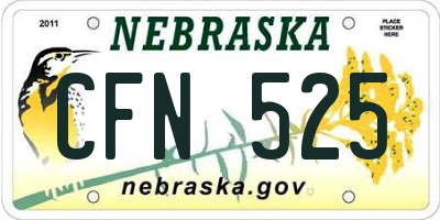 NE license plate CFN525