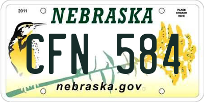 NE license plate CFN584