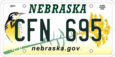 NE license plate CFN695