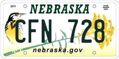 NE license plate CFN728
