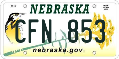 NE license plate CFN853