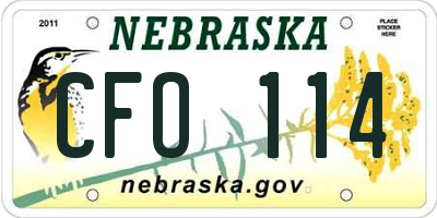 NE license plate CFO114