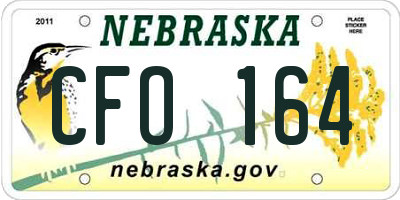 NE license plate CFO164