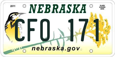 NE license plate CFO171